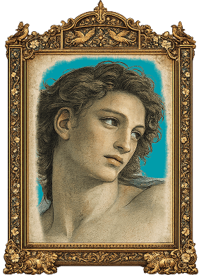 Michelangelo's Daniele in a small gilded frame