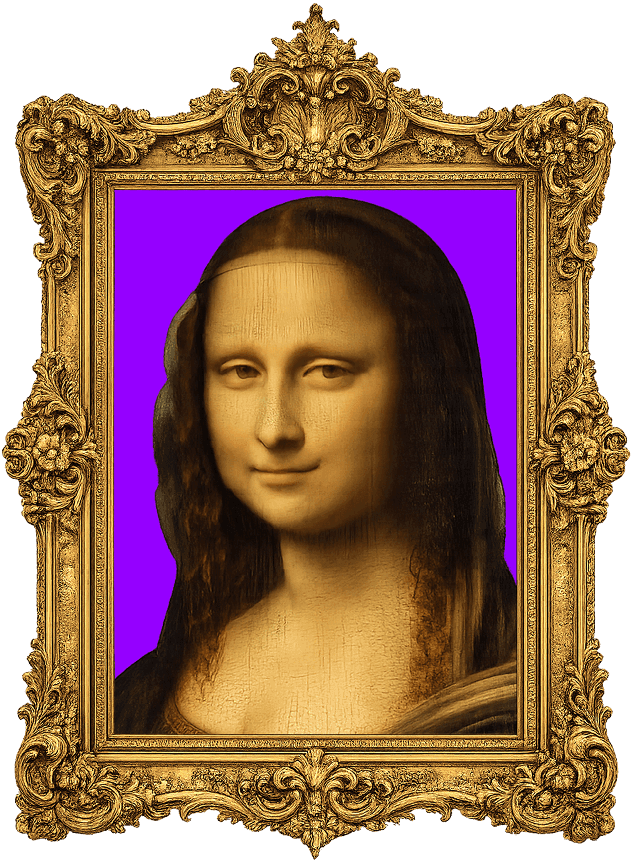 Mona Lisa portrait in a baroque gold frame